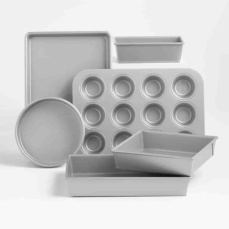 cateringequipment.io Home 6-Piece Silver Non-Stick Bakeware Set
