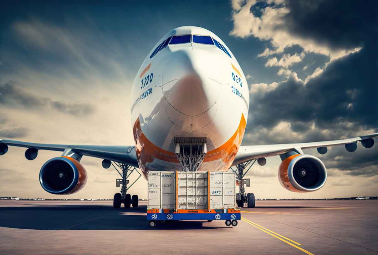 loading cargo plane airport generative ai illustration 1_11zon