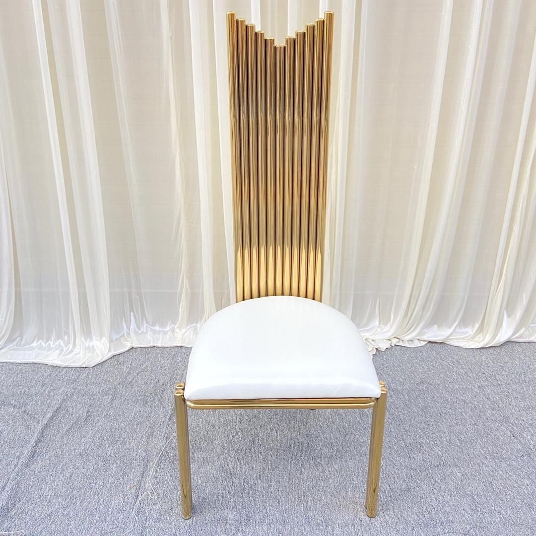Gold High Back Wedding & Dinning Stainless Steel Chair