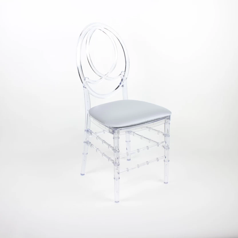 Phoenix Chair -Resin – Clear with cushions