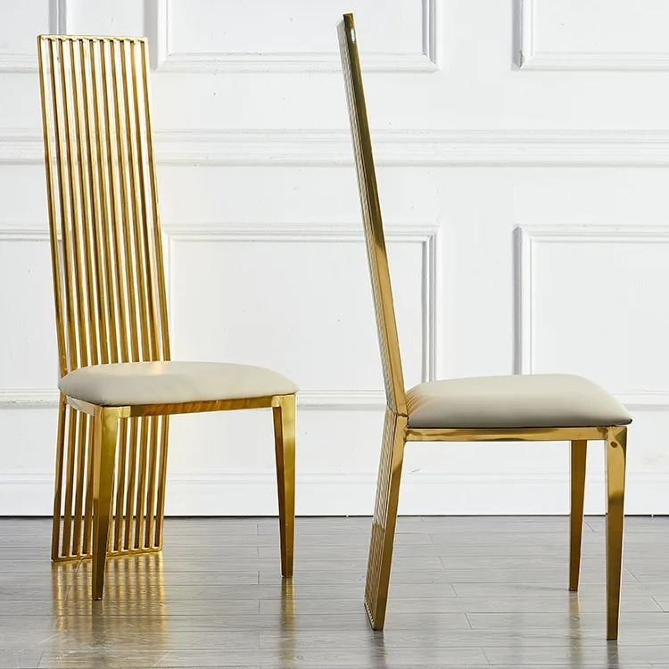 Gold High Back Wedding & Dinning Stainless Steel Chair