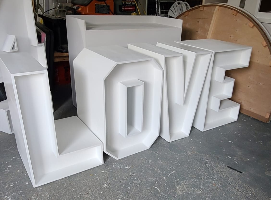 Large White Wooden With Floor Stand