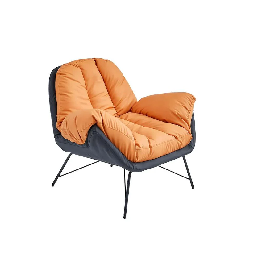 0_d1643620-77d1-46fe-8e6a-2400cd1612d1.webp Exotic Designs Plush Home Chair Black & Orange - Image 1