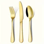 Gold Cutlery Set - Stainless Steel Silverware Flatware, Knife Fork Spoon Teaspoon Utensils for Dining - Image 5