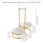 Generic Gold & Silver Double Spoon Rest Stainless Steel Strainer Kitchen Tool Set - Image 3