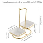 Generic Gold & Silver Double Spoon Rest Stainless Steel Strainer Kitchen Tool Set - Image 4