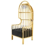 Gold Metal Bird Cage Dome Arm Chair - Image 3