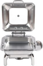 SQUARE FLAT TOP HYDRAULIC CHAFING DISH WITH GLASS LID 6L - Image 3