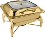 SQUARE FLAT TOP HYDRAULIC CHAFING DISH WITH GLASS LID 6L - Image 5
