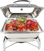SQUARE FLAT TOP HYDRAULIC CHAFING DISH WITH GLASS LID 6L - Image 4
