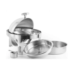 Gold/Siler Round Roll Top Chaffing Dish 9L Withouth Windows - Image 5