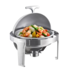 Gold/Siler Round Roll Top Chaffing Dish 9L Withouth Windows - Image 6