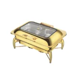 Luxury Hydraulic Rectangular Chafing Dish - Gold/Silver