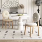 White Donut Chair – Bouclé with Wood Legs - Image 7