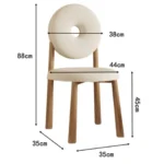 White Donut Chair – Bouclé with Wood Legs - Image 4