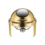 GOLD ROUND - ROLL TOP CHAFFING DISH WITH WINDOW - Image 4