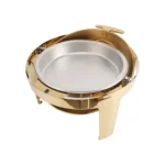 GOLD ROUND - ROLL TOP CHAFFING DISH WITH WINDOW - Image 5