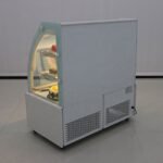 White Curved Glass Cake Display Fridge For Sale - Image 2