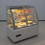 White Curved Glass Cake Display Fridge For Sale - Image 7