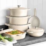 Supper Non-Stick Enameled Cast Iron Shallow Frying Pan - Image 4