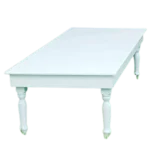 White Rectangular Wooden Gloss Tables 2.4 x1.2 meters 10 seater - Image 3