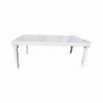 White Rectangular Wooden Gloss Tables 2.4 x1.2 meters 10 seater - Image 2