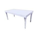 White Rectangular Wooden Gloss Tables 2.4 x1.2 meters 10 seater