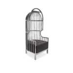 Silver Metal Bird Cage Dome Arm Chair - Image 4