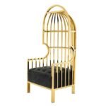 Gold Metal Bird Cage Dome Arm Chair - Image 4