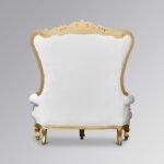 Double King Chair – Gold Frame with White Faux Leather - Image 4