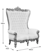 Double King Chair – Gold Frame with White Faux Leather - Image 5