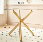 Glass+Metal Small Round Glass Dining Table - Image 4