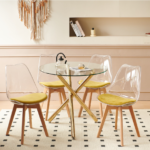 Glass+Metal Small Round Glass Dining Table - Image 6