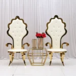Bride and Groom Wedding Dining Chair with Armrest - Image 7
