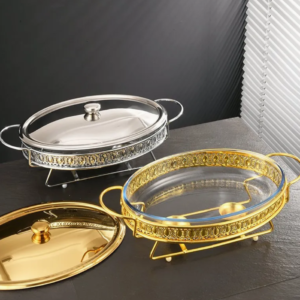 3.0/4.0L Luxury Gold/Silver Egg Shape Buffet Food Warmer Chafing Dish