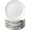 12-Piece White Porcelain Dinnerware Set - 10.5-Inch Plates, Elegant & Durable for Everyday Use