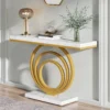 50 Inch Modern Golden Luxury Slate Console Tables for Living Room & Entrance
