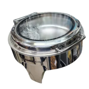 Chafing Dish - Flat Top with Large Window Gold and Silver