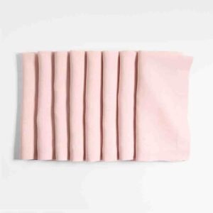 Marin Spring Pink Natural Knitted Linen Napkins Set of 8