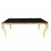 70 inc Black Glass Goldtrim Table With Gold Frame